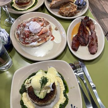 Snooze, an A.M. Eatery - Crab Cake Benny Strawberry Shortcake Pancakes The Snooze Classic* Bacon But Different Espresso Martini - Breakfast & Brunch Near Me - Plano, Texas Snooze, an A.M. Eatery - Crab Cake Benny Strawberry Shortcake Pancakes The Snooze Classic* Bacon But Different Espresso Martini - Breakfast & Brunch Near Me - Plano, Texas