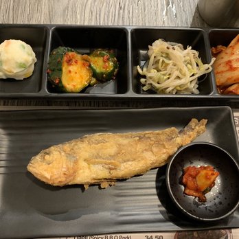 Cho Dang Tofu - Banchan with fried fish - Korean Near Me - Bellevue, Washington Cho Dang Tofu - Banchan with fried fish - Korean Near Me - Bellevue, Washington