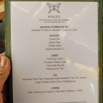 Kouzu - Afternoon tea menu - Japanese Near Me - London, XGL