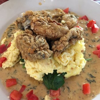 Lucile's Creole Cafe - Eggs Rockefeller with fried oysters on top! - Breakfast & Brunch Near Me - Denver, Colorado Lucile's Creole Cafe - Eggs Rockefeller with fried oysters on top! - Breakfast & Brunch Near Me - Denver, Colorado