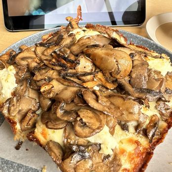 Renegade By Devout Coffee - Mushroom ricotta Detroit pizza with extra mushrooms. Delicious! - Coffee & Tea Near Me - Fremont, California Renegade By Devout Coffee - Mushroom ricotta Detroit pizza with extra mushrooms. Delicious! - Coffee & Tea Near Me - Fremont, California