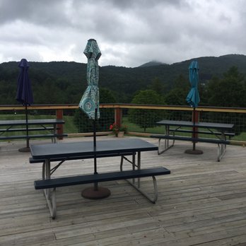 Caddyshack Cafe - Outdoor deck is spacious and beautiful views - Sandwiches Near Me - Sugar Mountain, North Carolina