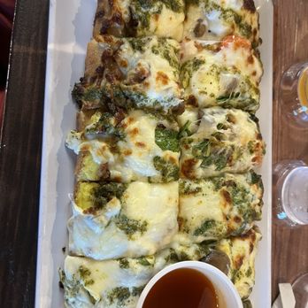 RedEye Southern Kitchen - Breakfast pizza with hot honey - Southern Near Me - Hapeville, Georgia RedEye Southern Kitchen - Breakfast pizza with hot honey - Southern Near Me - Hapeville, Georgia