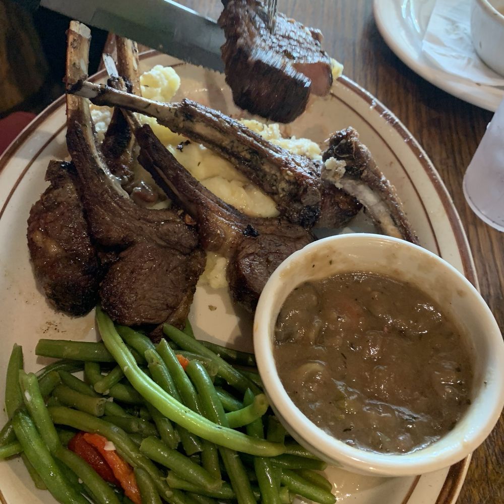 Marshall Steakhouse - Rack of lamb with hunter's sauce. - Steakhouses Near Me - Holly Springs, Mississippi