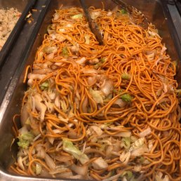 noodles and vegetables in a buffet noodles and vegetables in a buffet