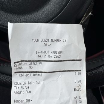 In-N-Out Burger - Great price for a double burger in this economy - Burgers Near Me - Madison, Tennessee