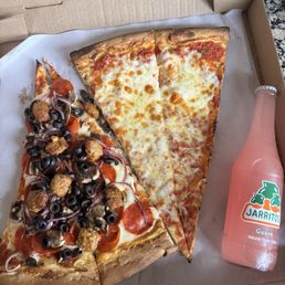 Cheese pizza and supreme
