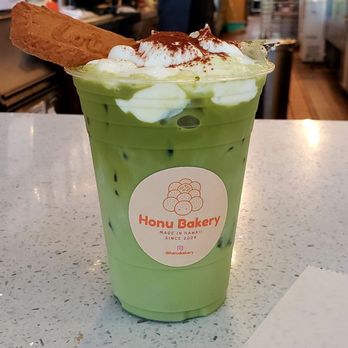 Honu Bakery - Banana pudding matcha latte. Not too sweet. Well-balanced. Made with REAL bananas. - Bakeries Near Me - Honolulu, Hawaii