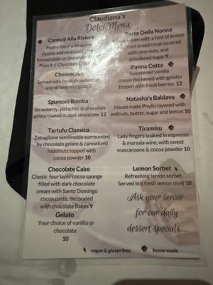 Menu photo 1 Claudiana Italian Restaurant Columbus, OH