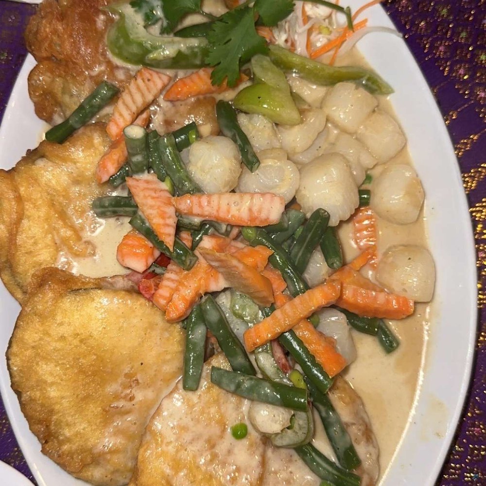 Ploy Thai - Egg plant and scallop - Thai Near Me - Brandon, Florida Ploy Thai - Egg plant and scallop - Thai Near Me - Brandon, Florida