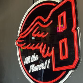 Bred Hot Chicken - Inside Bred the neon sign sets the tone: "All the Flavor!!" And yeah, they deliver on that. - Chicken Wings Near Me - Costa Mesa, California