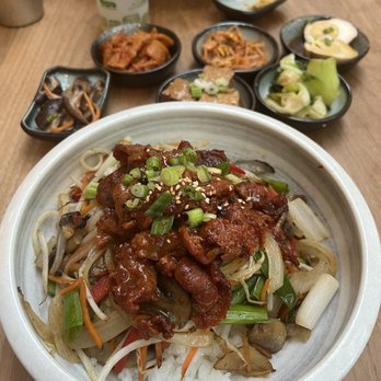 Korean Superette - Spicy pork dupp bop and banchan $16 - Korean Near Me - Berkeley, California Korean Superette - Spicy pork dupp bop and banchan $16 - Korean Near Me - Berkeley, California