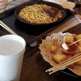 Red Flame - Garlic noodles and beef and fish tofu - Hot Pot Near Me - Artesia, California