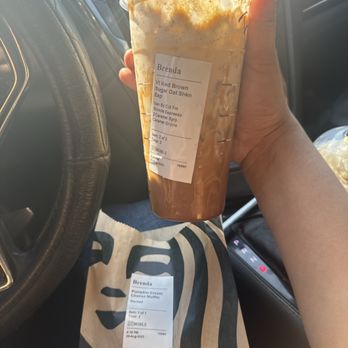Starbucks - First time, trying an iced brown sugar, oat shaken, espresso with two pumps of caramel syrup and caramel drizzle super yummy! - Coffee & Tea Near Me - Lost Hills, California Starbucks - First time, trying an iced brown sugar, oat shaken, espresso with two pumps of caramel syrup and caramel drizzle super yummy! - Coffee & Tea Near Me - Lost Hills, California