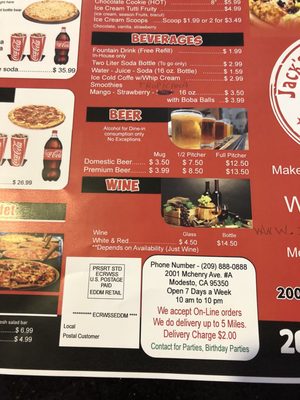 Menu photo 7 Jack's Pizza Cafe Modesto, CA Menu photo 7 Jack's Pizza Cafe Modesto, CA