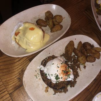 Agora DC - Salmon Eggs Benedict and Kiymali Eggs Benedict - Mediterranean Near Me - Washington, DC, District of Columbia