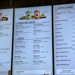 Joe and the juice - Menu