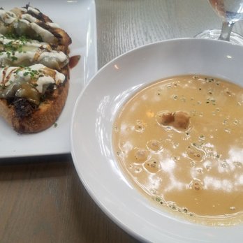 Autograph Brasserie - Lobster bisque poured tableside and short rib toast in the rear - Brasseries Near Me - Wayne, Pennsylvania