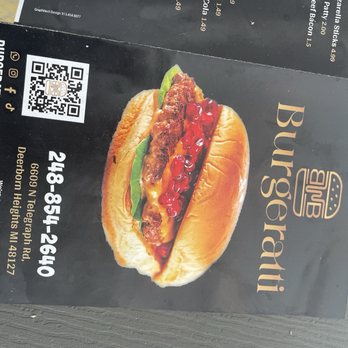 Burgeratti - Menu cover - Burgers Near Me - Dearborn Heights, Michigan