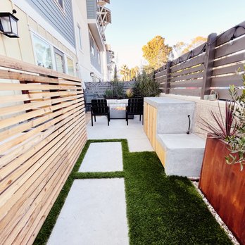 Clearview Landscaping - a patio with a wooden fence - Landscaping Near Me - Santa Barbara, California