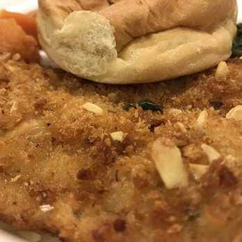 Simon's Homestyle Cafe - Almond-Encrusted Catfish. Not bad. Tasty sides: sweet potatoes and spinach. - American Near Me - Houston, Texas Simon's Homestyle Cafe - Almond-Encrusted Catfish. Not bad. Tasty sides: sweet potatoes and spinach. - American Near Me - Houston, Texas