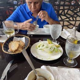 Tio Anibal enjoying the black bean soup