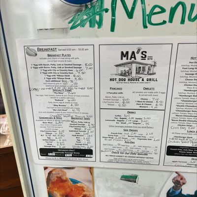 Menu photo 2 Ma's Hot Dog House Kinston, NC