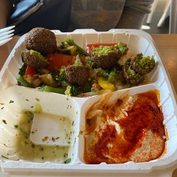 Fresh Mediterranean Express - Fresh Falafel Platter partially eaten. Best food around - Mediterranean Near Me - Waukee, Iowa Fresh Mediterranean Express - Fresh Falafel Platter partially eaten. Best food around - Mediterranean Near Me - Waukee, Iowa