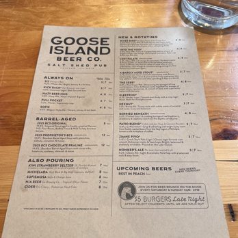 Goose Island Salt Shed Pub - Beer menu - Brewpubs Near Me - Chicago, Illinois