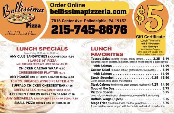 Menu photo 3 Bellissima Pizza Philadelphia, PA Menu photo 3 Bellissima Pizza Philadelphia, PA
