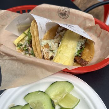 Taco Tijuanero - Adobada tacos with cucumbers and lime - Tacos Near Me - San Diego, California Taco Tijuanero - Adobada tacos with cucumbers and lime - Tacos Near Me - San Diego, California