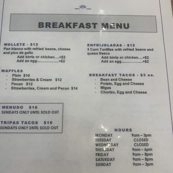 Vecinos Cafe - Menu pictures - Mexican Near Me - Kerrville, Texas