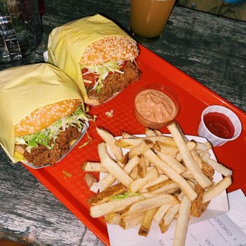 Lovely's - chicken sandwich x2 + fries - Burgers Near Me - Oakland, California