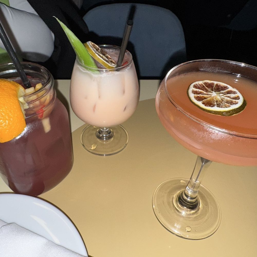 Don Coqui - From left: sangria, french kiss, lychee martini - Latin American Near Me - Edgewater, New Jersey Don Coqui - From left: sangria, french kiss, lychee martini - Latin American Near Me - Edgewater, New Jersey