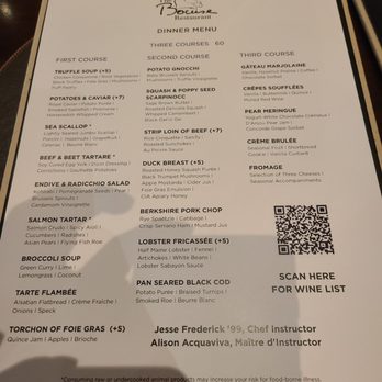 The Bocuse Restaurant - Menu 11/8/2024 - French Near Me - Hyde Park, New York