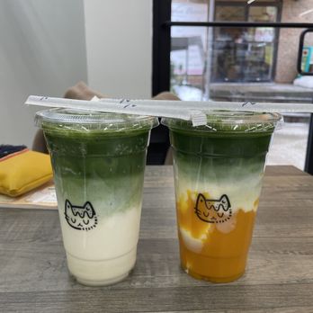 Oyatsumi Cafe - Peach matcha latte and mango matcha latte - Cafes Near Me - Markham, Ontario