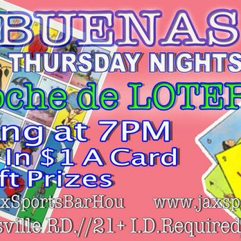 Jax Sports Bar - Thursday nights just became more exciting, join us for Mexican Bingo, Lotería! - Sports Bars Near Me - Houston, Texas Jax Sports Bar - Thursday nights just became more exciting, join us for Mexican Bingo, Lotería! - Sports Bars Near Me - Houston, Texas