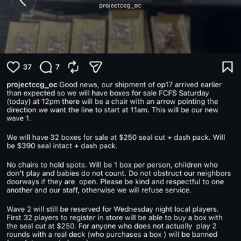 ProjectCCG - Their comms about the release. - Hobby Shops Near Me - Santa Ana, California ProjectCCG - Their comms about the release. - Hobby Shops Near Me - Santa Ana, California