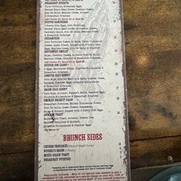 Brunch menu Brunch menu