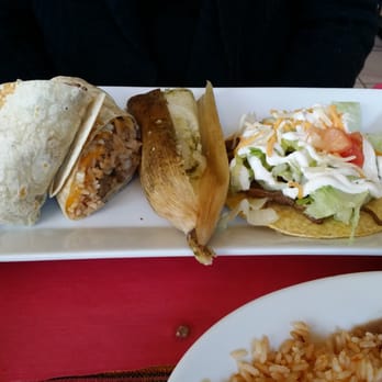 Senor Pepper - Senor Peppers combo: burrito, tamale, and tostada. - Mexican Near Me - Red Bank, New Jersey Senor Pepper - Senor Peppers combo: burrito, tamale, and tostada. - Mexican Near Me - Red Bank, New Jersey