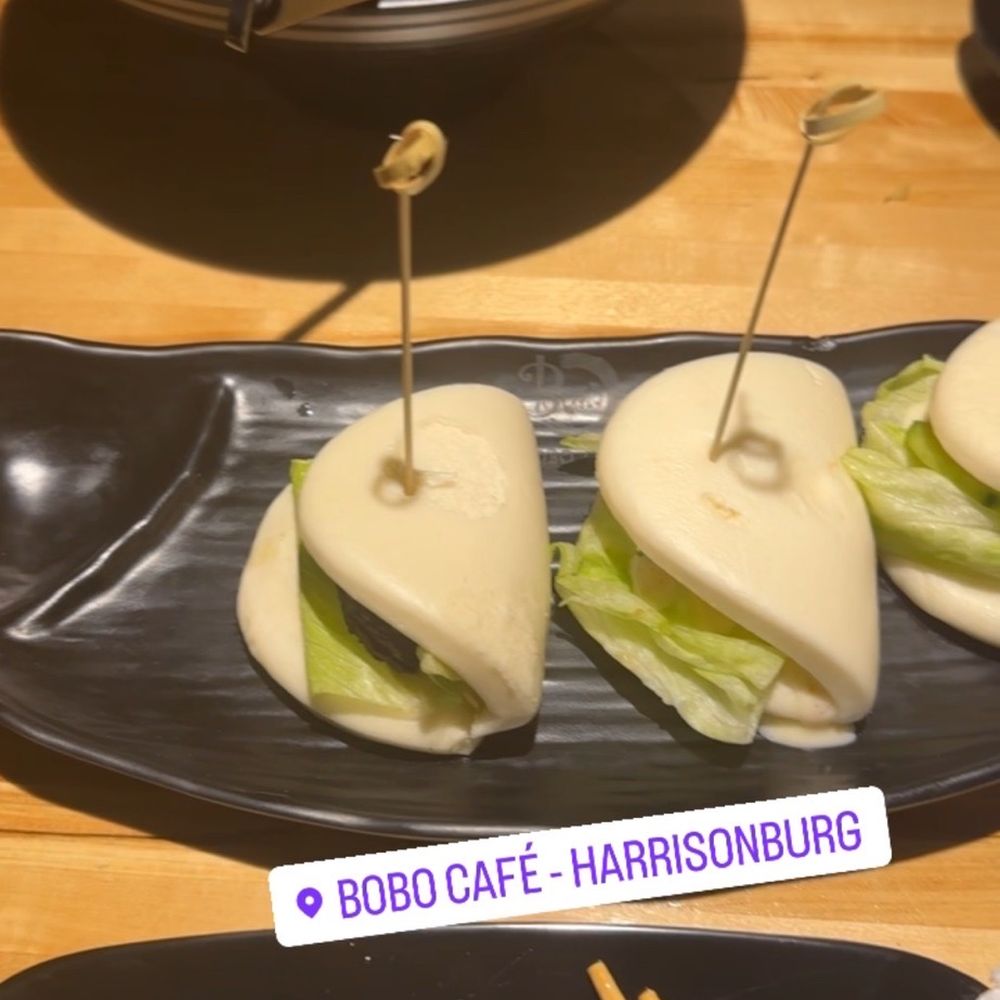 BoBo Café - Spicy Tonkotus and pork buns. We devour the other stuff before this photo. - Bubble Tea Near Me - Harrisonburg, Virginia