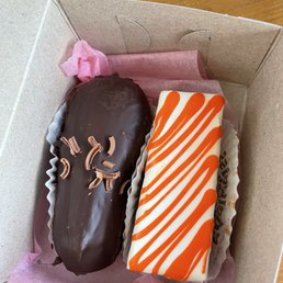Eclair and carrot cake
