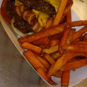Cowboy's BBQ - a cheeseburger and fries - Barbeque Near Me - Covington, Georgia