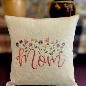 Krafty Bandit - Hand-embroidered "Mom" wildflower pillow -- a custom keepsake, handmade at Krafty Bandit in Belle Vernon, PA. - Women's Clothing Near Me - Belle Vernon, Pennsylvania Krafty Bandit - Hand-embroidered "Mom" wildflower pillow -- a custom keepsake, handmade at Krafty Bandit in Belle Vernon, PA. - Women's Clothing Near Me - Belle Vernon, Pennsylvania