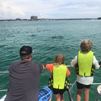 Sailing Moby Adventures - DOLPHINS!!  They played right next to the boat! - Sailing Near Me - Destin, Florida