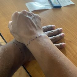 Husbands and I got Morse code tattoos