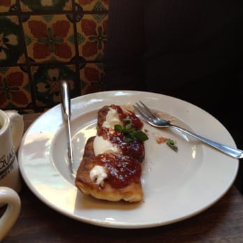 Cafe Pasqual's - Maga's Cheese Blintzes - Vegetarian Near Me - Santa Fe, New Mexico