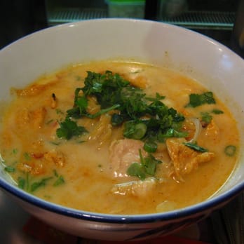 Yamo - Chicken noodle soup - coconut noodle soup with chicken, onions and cilantro (3.22.10) - Burmese Near Me - San Francisco, California Yamo - Chicken noodle soup - coconut noodle soup with chicken, onions and cilantro (3.22.10) - Burmese Near Me - San Francisco, California