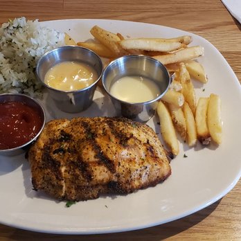 Bonefish Grill - Gummy & hard rice with over cooked crunchy salmon & fries. Not hapoy @ all with this lunch! - Seafood Near Me - Lutz, Florida Bonefish Grill - Gummy & hard rice with over cooked crunchy salmon & fries. Not hapoy @ all with this lunch! - Seafood Near Me - Lutz, Florida