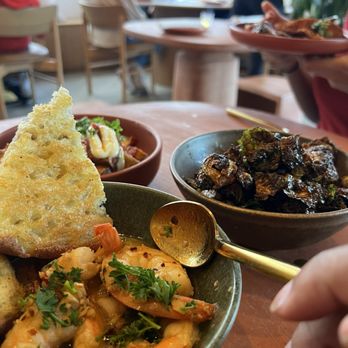 Kaffeology - Garlic Shrimp, Hot Honey Brussels, Patatas Bravas - Cafes Near Me - Cranston, Rhode Island Kaffeology - Garlic Shrimp, Hot Honey Brussels, Patatas Bravas - Cafes Near Me - Cranston, Rhode Island